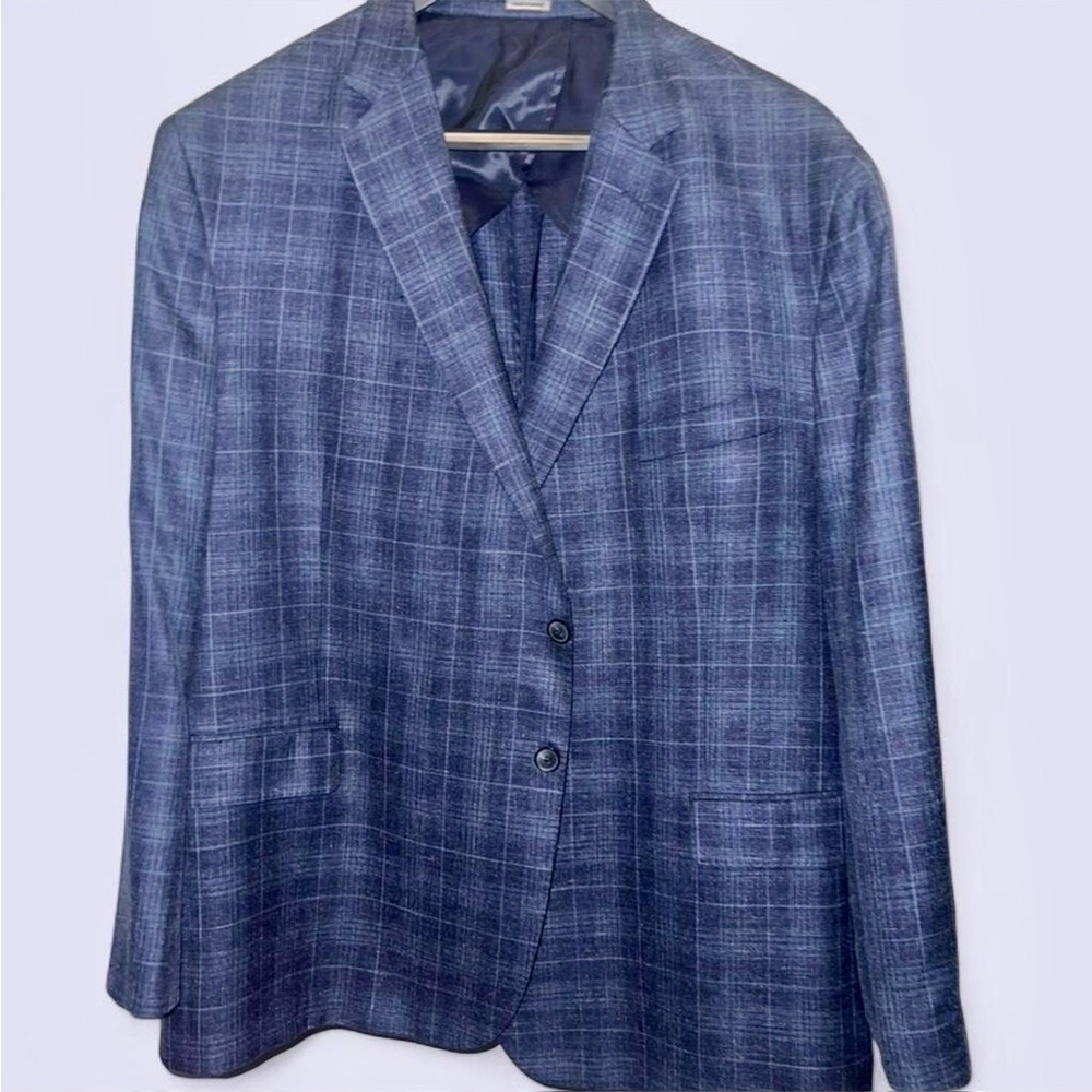 Joseph Abboud Navy and Blue Plaid Sportscoat